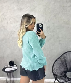 Tricô trabalhado com barra ondulada cores - comprar online