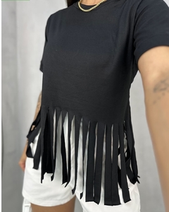 Blusa t-shirt manga curta franjas - comprar online