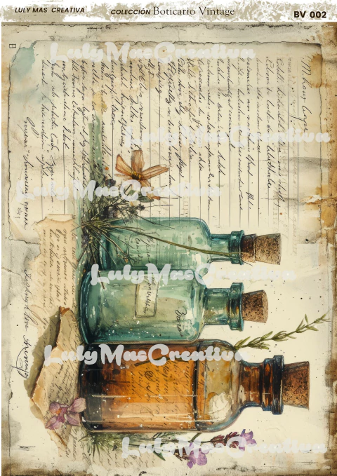 Decoupage | Lámina 002 | Boticario Vintage