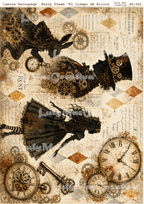Decoupage | Lámina 002 | Rusty Steam