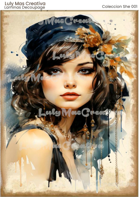 Decoupage | Lámina 001 | She
