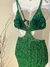 Vestido Verde com Flor na internet