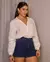 SHORT MOM JEANS C/ ELASTANO ESCURO CONSCIÊNCIA JEANS - LUNA