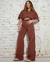 CALÇA WIDE LEG SARJA MARROM - comprar online