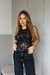 CALÇA WIDE LEG PRETA ESTONADA - LUNA