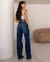 CALÇA WIDE LEG JEANS ALGODAO SKY ESCURA - loja online