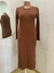 VESTIDO LONGO CANELADO MANGA LONGA - loja online