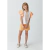 SHORT EM LAISE BICOLOR COM BOLSO FACA