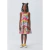 VESTIDO EM TRICOLINE ESTAMPADA COM ALCAS DE CADARÇO COLORIDO