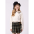 BLUSA EM MOLETOM COM BABADO EM CREPE XADREZ NA GOLA - comprar online