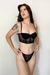 Conjunto De Lingerie Euforia- Mini Corselet Em Tule Bordado- Preto - comprar online