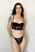 Conjunto De Lingerie Euforia- Mini Corselet Em Tule Bordado- Preto