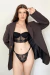 Conjunto De Lingerie Euforia- Mini Corselet Em Tule Bordado- Preto - loja online