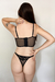 Conjunto De Lingerie Euforia- Mini Corselet Em Tule Bordado- Preto - Essência lingerie