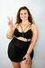 Camisola Em Tule Íris Com Detalhes Em Renda Sem Bojo Com Aro De Sustentação- Preta - Essência lingerie