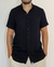 Imagem do Camisa de Viscolinho com Elastano Gola Padre Preta