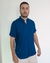 Camisa de Viscolinho Com Elastano Gola Padre Azul na internet