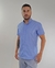 Camisa de Algodão Gola Padre Azul Mescla - MOSH IN