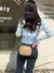 Saco quadrado bordado ondulado para mulheres, Alça de ombro com grande capacidade impressa, Bolsa Crossbody na internet