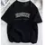 Camiseta gráfica feminina e feminina, roupas de streetwear, tops femininos casuais, camiseta Y2K, estampa de letras do Brooklyn, Harajuku