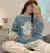 Conjunto de pijama de flanela quente feminino, calça de mangas compridas, conjunto de 2 peças, roupa macia para casa, roupas fofas, outono, inverno - loja online
