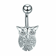Piercing De umbigo Coruja Aço Cirúrgico