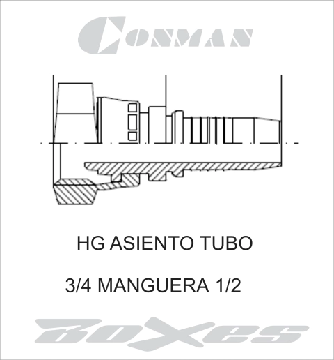TERMINAL HEMBRA GIRATORIA HG 3/4 NF ASIENTO TUBO AT PARA MANGUERA 1/2