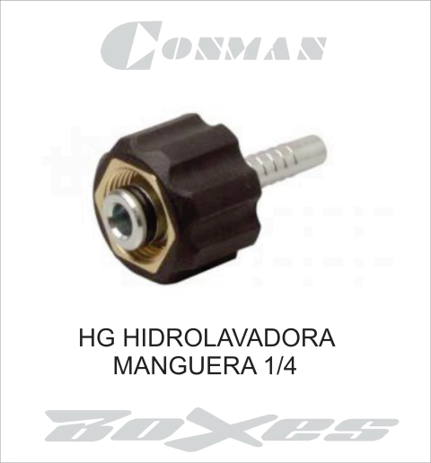 TERMINAL HEMBRA GIRATORIA HG HIDROLAVADORA PARA MANGUERA 1/4 ( Tuerca recubierta en plastico )