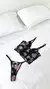 CORSET CONJUNTO! ♥ FLOWER NEGRO en internet