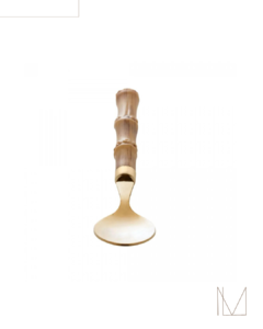 Conjunto 6 Colheres de Chá de Aço Inox com Cabo em Plástico Bambu Dourado 17cm - comprar online
