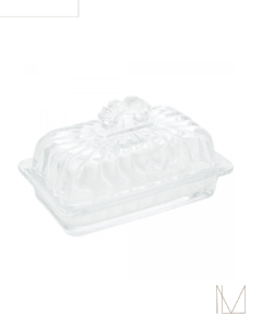 Manteigueira de Cristal Ecológico com Tampa Imperial 17,5cm x 10,5cm x 10cm