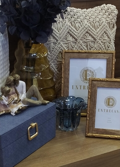 Caixa Decorativa Azul e Dourado 26x12,5x21,5cm - comprar online