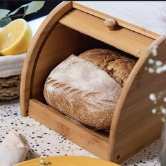 Porta Pão Bambu Suporte Guarda Pães Torrada Bolo - comprar online