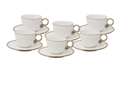 Cj 6 Xícaras Para Chá Porcelana c/ Pires Egg 200ml Wolff na internet