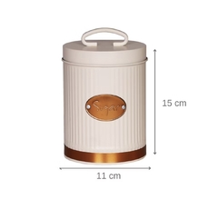Conjunto 2 Porta Mantimentos Açúcar Biscoitos Tampa Aço - Letícia Manducchi