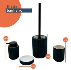 ￼Kit Banheiro em cerâmica canelada verde 4 pçs Oikos na internet