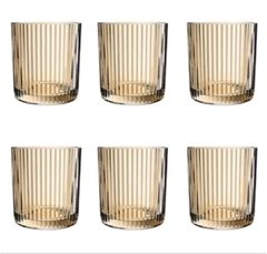 ￼jg 6 copos 330 ml vidro AmBAR grafiato hauskraft