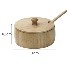Farinheira Com Tampa Colher De Bambu Sustentavel Moderna Pratica Açucareiro Saleiro
