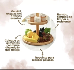 Bandeja Redonda De Madeira Petisqueira Bambu - Letícia Manducchi
