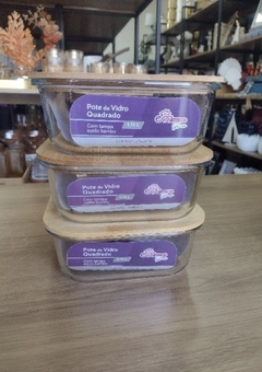 ￼potes refratario freezer microndas vidro hermetico Tampa Bambu - comprar online