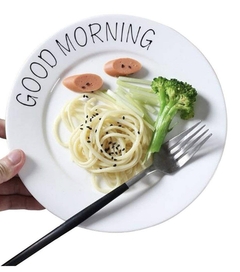 Good Morning Prato De Sobremesa Minimalista 20cm Branco