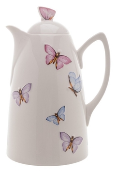 Imagem do Garrafa Térmica Café Chá Borboleta De Porcelana Wolff