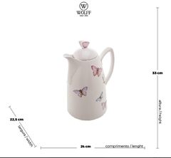 Garrafa Térmica Café Chá Borboleta De Porcelana Wolff - Letícia Manducchi