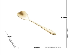 Cj 04 Colheres P/ Chá Heart Aço Inox Dourado - Wolff - comprar online