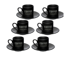 Jogo de xícaras de porcelana Manhattan Coffee preto 80 ml 12 peças - comprar online