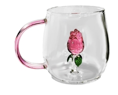 Caneca de borossilicato 3D Rosa 350 ml