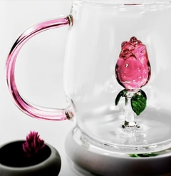 Caneca de borossilicato 3D Rosa 350 ml na internet