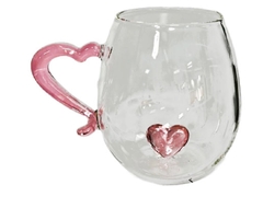 Caneca de vidro borossilicato 3D coração 350 ml