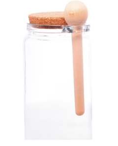 Porta mantimento de vidro com colher de bambu 01 litro na internet