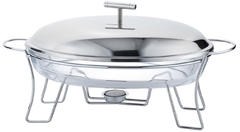 Rechaud Oval 2,4L com tampa Inox Veneza